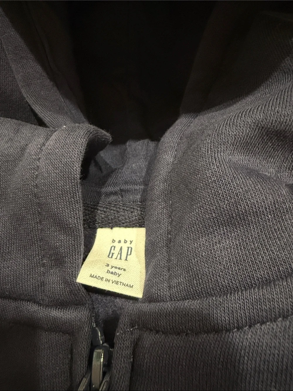 GAP Navy Blue Kids Zip Hoodie with White Logo